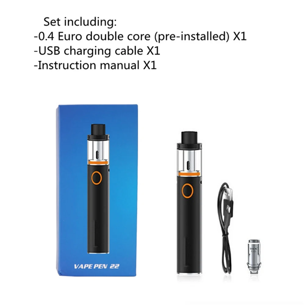 Vape Pen Kit Tank 0.3ohm двухъядерный со встроенным аккумулятором 1650mah С светодиодный