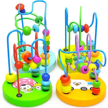 

Pudcoco Educational Math Toys Baby Kids Wooden Around Beads Toddler Infant Intelligence Toys Gift