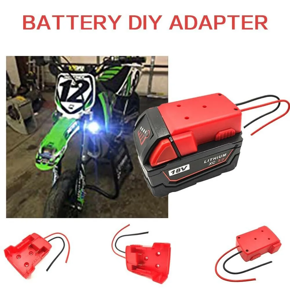 Battery Adapter Power Battery Converter For Milwaukee M18 Li-Ion Battery 12 Awg Wires Connector Conversion  DIY Power Tool