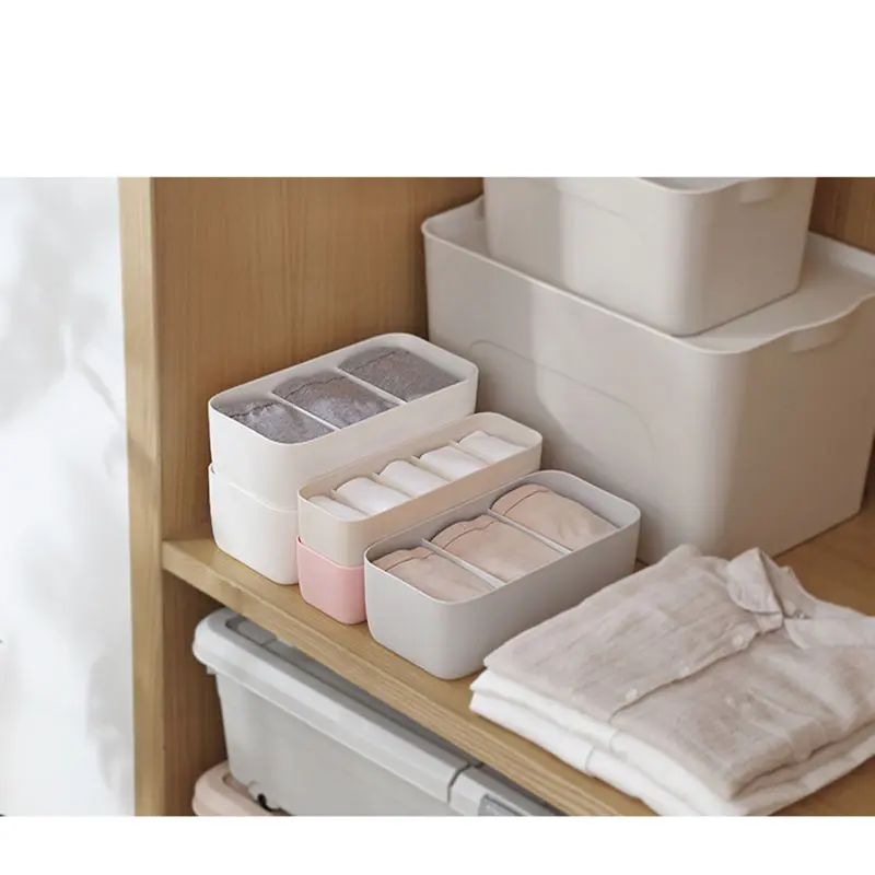 

Storage rack checked socks storage box plastic underwear storage box desktop drawer finishing box household can be superimposed