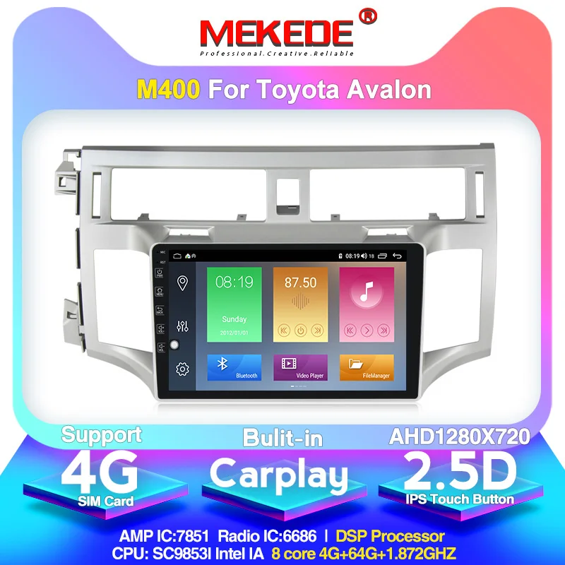 

MEKEDE Android10.0 DSP IPS Car GPS Navigator Multimedia for Toyota Avalon 2006-2010 Car Radio Cssette 4G RAM 64G ROM