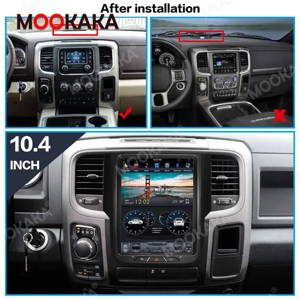 Автомагнитола в стиле Tesla Android 9 0 без DVD-плеера GPS-навигация для Dodge RAM 2014-2018