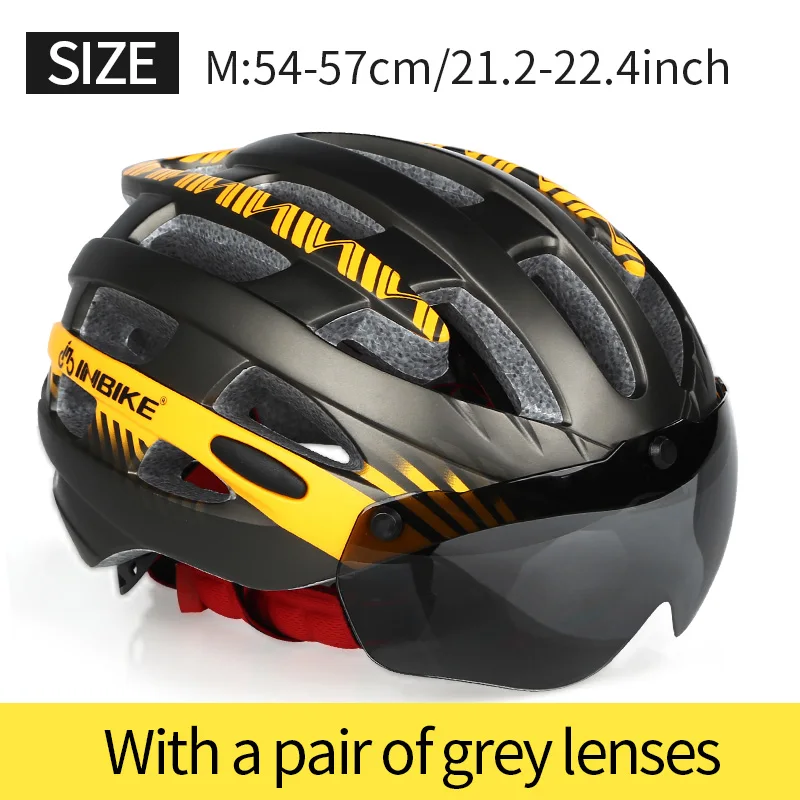 M orange 1 lenses INBIKE велосипедный шлем MTB велосипедные очки Helme Профессиональный Горный гоночный шлем Ciclismo для мужчин и женщин велосипедный в форме безопасной кепки - Цвет: M orange 1 lenses