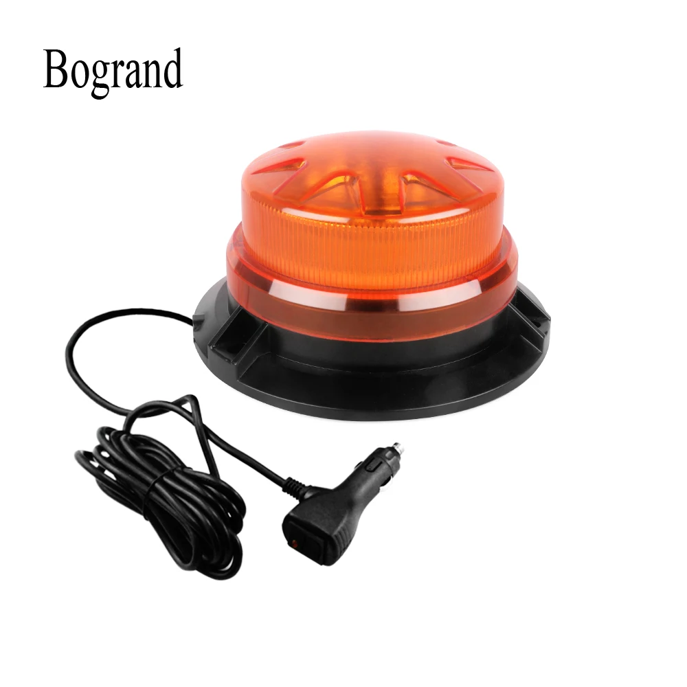 Bogrand 9-28V led rotating flashing amber emergency strobe warning beacon light with magnetic