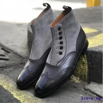 

Men Ankle Boots Slip On Shoes Male Man Warm Shoe Men's Winter Autumn Leather Gladiator Booties Sapato Feminino Chaussure M0130