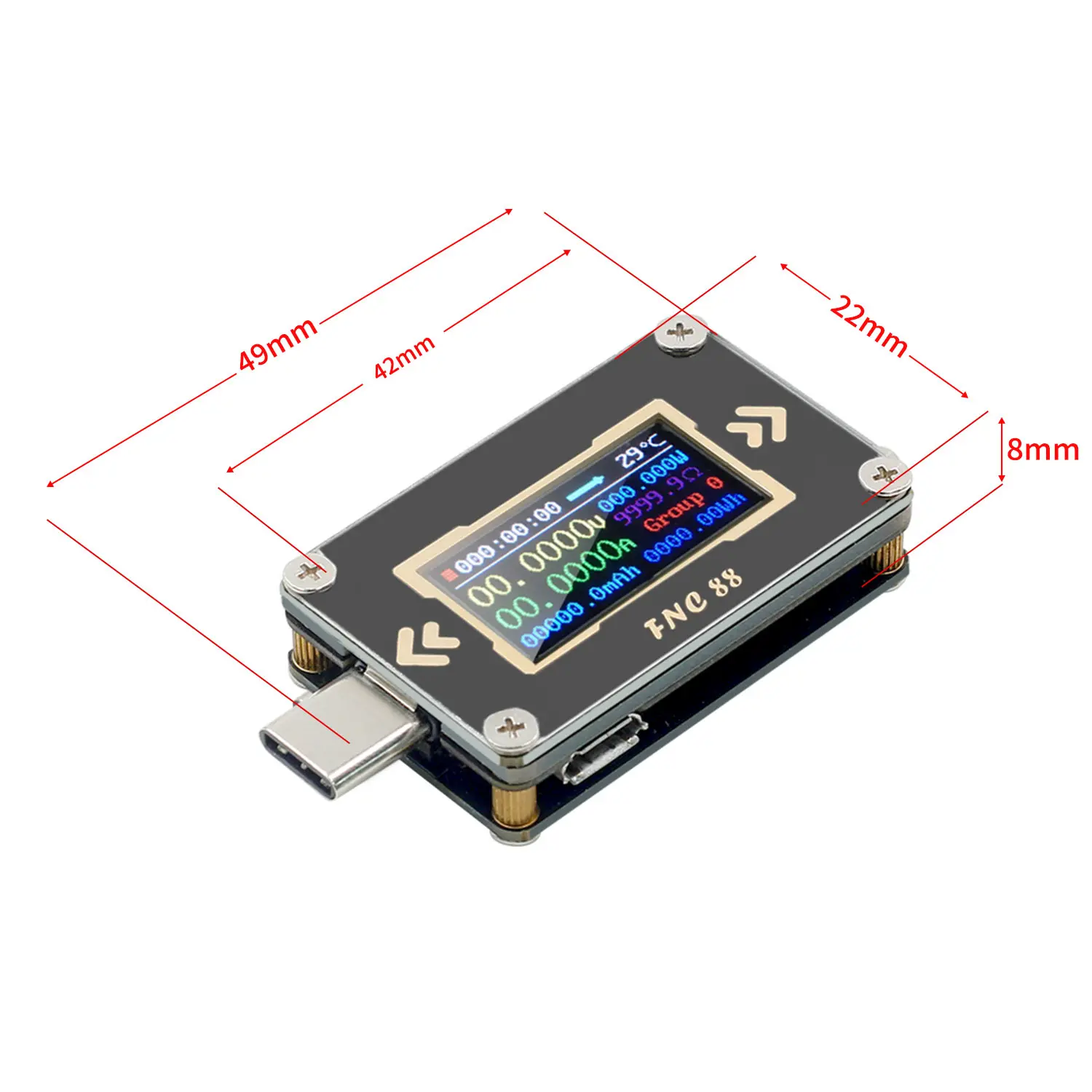 FNC88 тип-c PD триггер USB-C Вольтметр Амперметр Напряжение 2 способ измеритель тока мультиметр PD зарядное устройство батарея USB Тестер