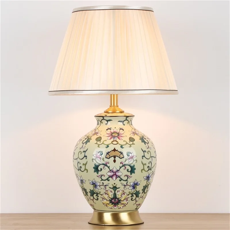 Керамические настольные лампы AOSONG Роскошные Современные тканевые для фойе