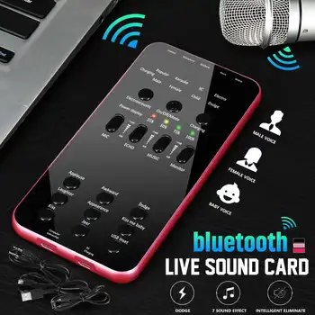 

Live Sound Card Audio External Bluetooth USB Headset Microphone bluetooth Broad Connection for Phone PC Live Sound Card 1000mAh