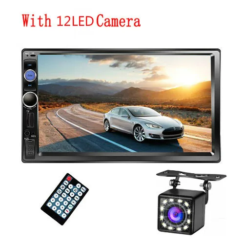 12 LED CAM 2 din автомагнитола Bluetooth аудио мультимедийный плеер " цифровой дисплей MP5 USB SD FM 2din Стерео Авторадио резервный монитор - Цвет: 12 LED CAM