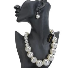 11 kolory kolorowe biżuteria damska luksusowe perły żywica oświadczenie dynda naszyjnik na szelkach zestaw kolczyków koraliki naszyjniki kobiety biżuteria(China)