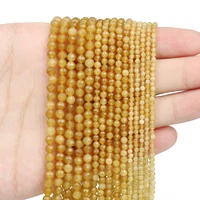 2 3 4mm Natural Stone Yellow Topaz Beads Faceted Loose Tiny Beads for DIY Jewelry Making Bracelet Necklace 15 inches Wholesale 1
