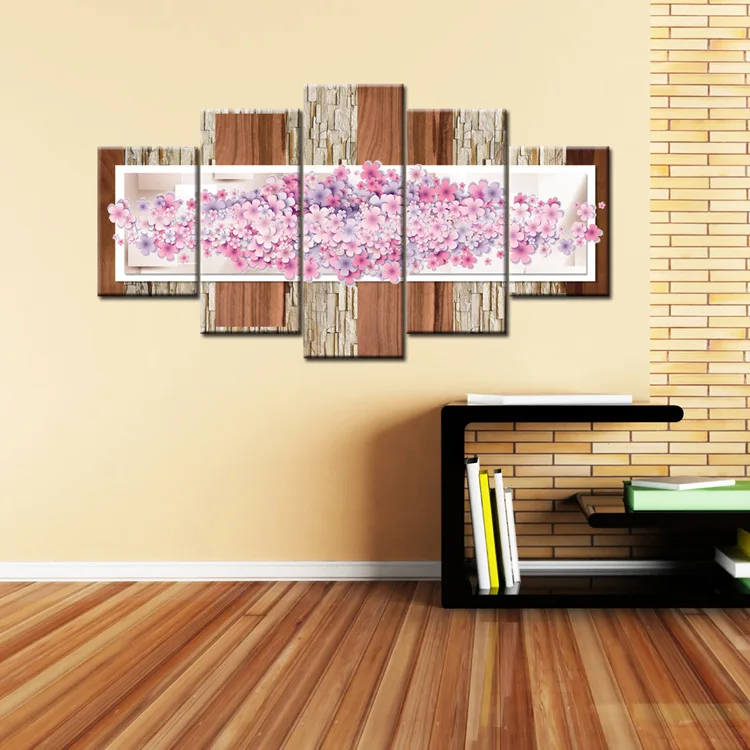

Flower 5-frame Decoration Canvas Painting Core Wholesale Manufacturers Direct Selling Graphic Customization a Generation of Fat