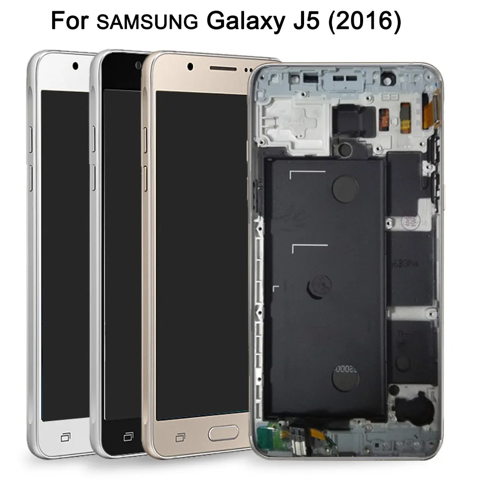 SM-j510FN/F/M/H/DS рамка lcd для Samsung Galaxy J5 j510 J510FN J510F J510M J510H дисплей кодирующий преобразователь сенсорного экрана в сборе