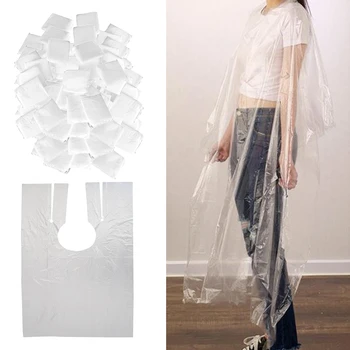 

200pcs Disposable Hair Cutting Cape Gown Protect Barber Capes Transparent Hairdressing Cloth Waterproof Hairdresser Apron