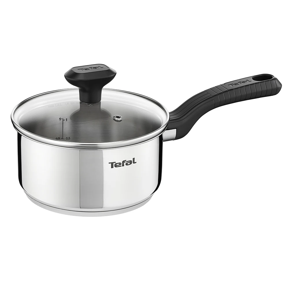 Набор посуды Tefal Comfort Max, нержавеющая сталь, кастрюли 20/24 см, ковш 16 см, крышки C973S674