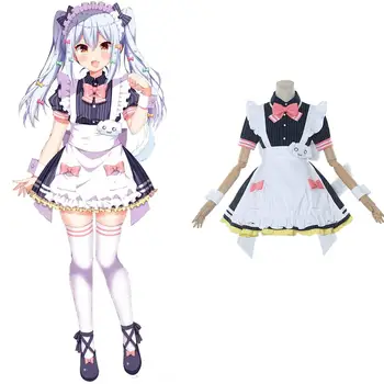 

Anime Virtual Youtuber Inuyama Tamaki Cosplay Costume Cute Lolita Maid Dress Accessories Set Halloween Costumes for Women