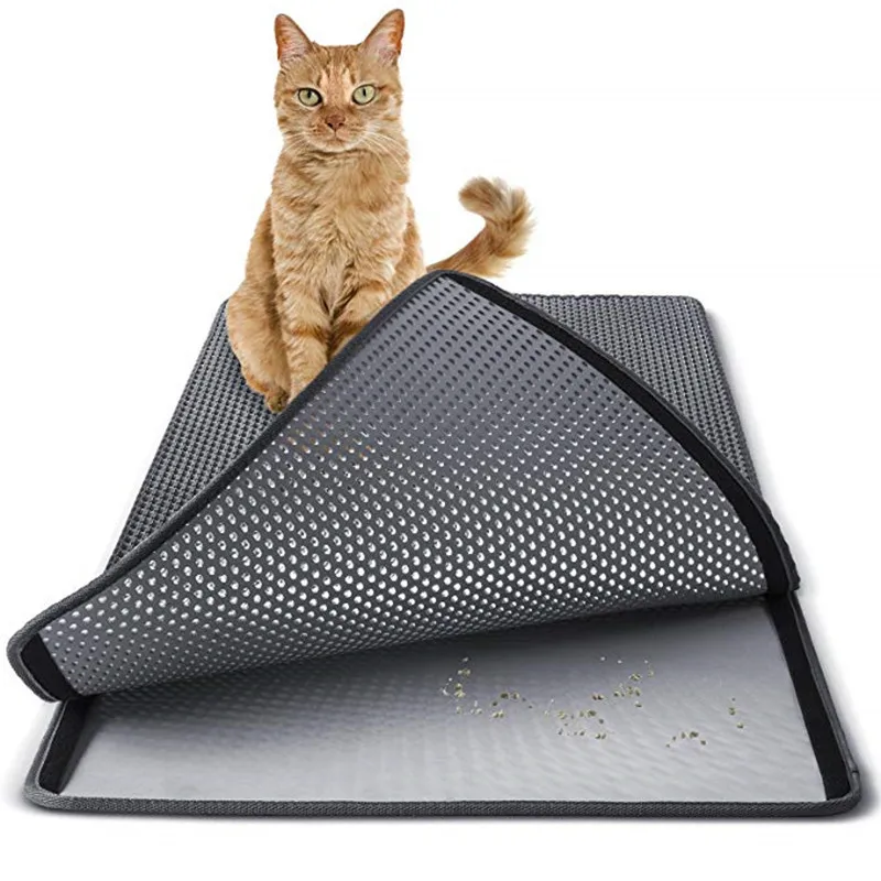 

EVA Double Layer Pet Cat Litter Mat Waterproof Cat Litter Trapping Pet Litter Cat Mat Clean Pad Products For Cats Accessories