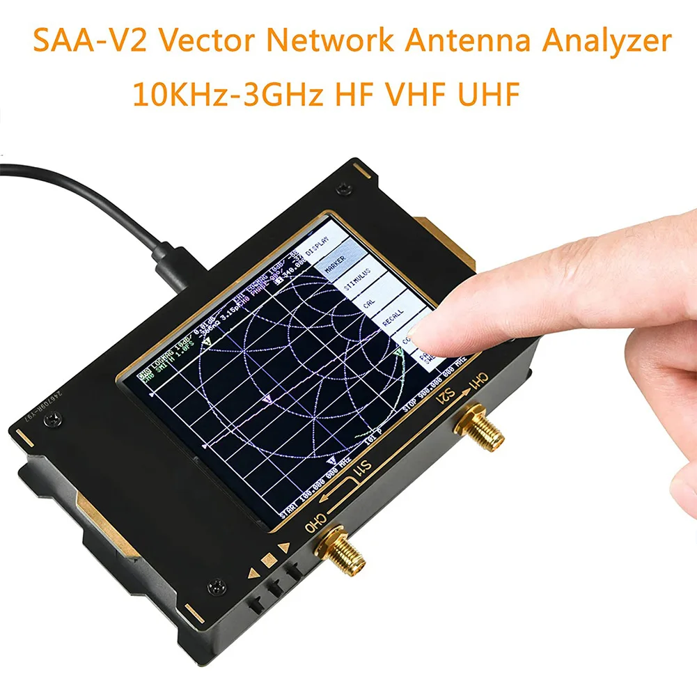 US $64.53 Vector Network Analyzer Antenna Measuring NanoVNA HF VHF UHF 32 Inch Touchscreen Tester With Case Antenna Analyzer