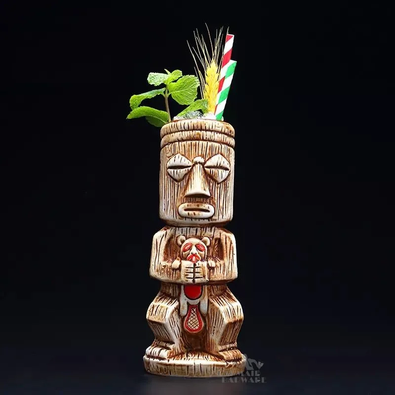 Гавайские кружки Tiki, Коктейльная чашка, пивная кружка для напитков, кружка для вина, керамическая Пасхальная кружка Tiki, барная кружка, инструмент