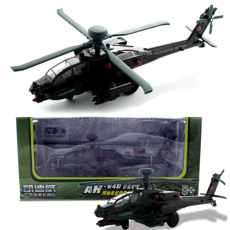 Cadeve военные стратеги 1: 64 Apache лук AH-64D вооруженных вертолет литые модели звук и светильник воин