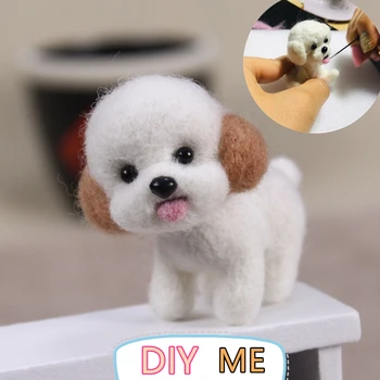 

1 PCS Needle Felted Animals Shiba Inu Lovely Dog Handmade Non-Finished Wool Felt Craft Kits Supplies DIY Cute Animal Felt Toy