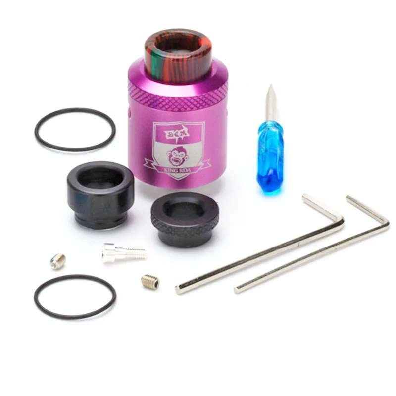 

King RDA Atomizer 24mm Diameter 810 Thread Adjustable Airflow with BF Squonk Pin Tank For E Cigarette Hookah Box Mod
