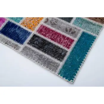 

174x237 Cm Multicolor Handmade Modern Patchwork Rug-6x8 Ft