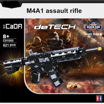 

621PCS Blocks C81005 Technic Assemble M4A1 Assault Rifle Serise Blocks Party Interaction Game Educational Toy for Kids
