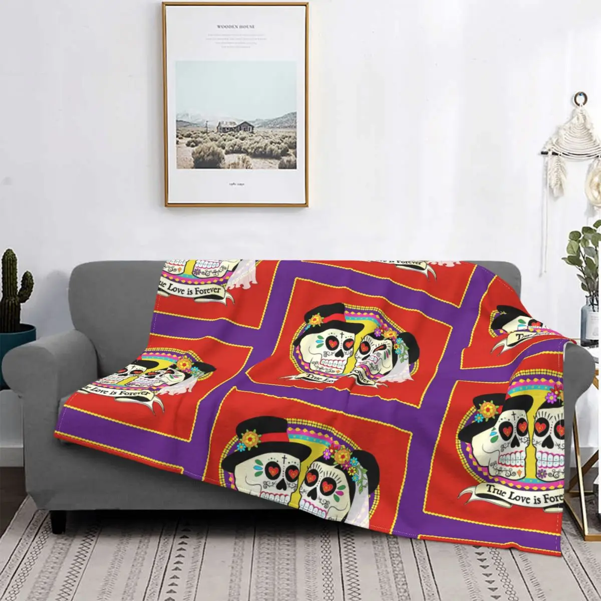 

Mexican Skull Blankets Fleece Decoration Ultra-Soft Throw Blankets for Bedding Bedroom Plush Thin Quilt