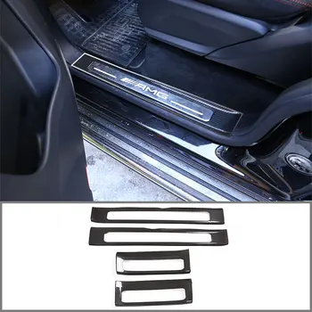 

For Mercedes-Benz G Class W463 2019-2020Real Carbon Fiber Car Inner Door Plate Threshold Strip Protect Sticker Car Accessories