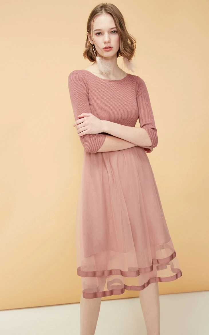 Vero Moda Women's Two-Piece Lace-Up Knit Dress | 31917C517