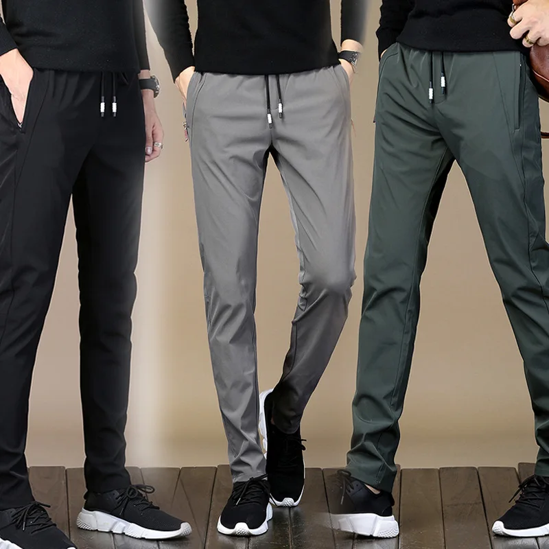 

2019 New Brand Autumn Casual Men's Pants Men Elastic Waist Pants Male Fast-dryingt trousers for men