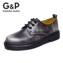 Обувь женские Кожаные Ботинки martin на толстой плоской платформе со шнуровкой повседневная обувь унисекс на весну-осень оксфорды на плоской подошве