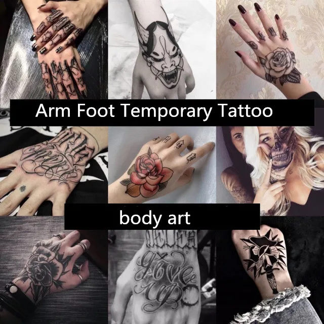 Waterproof Temporary Tattoo Sticker Flower Rose Fake Tatto Flash Tatoo Hand Arm Foot Back Tato body art for Girl Women Men