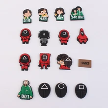 2021 Korean TV hot cartoon Squid game croc shoe charms Factory direct customization PVC croc accessories