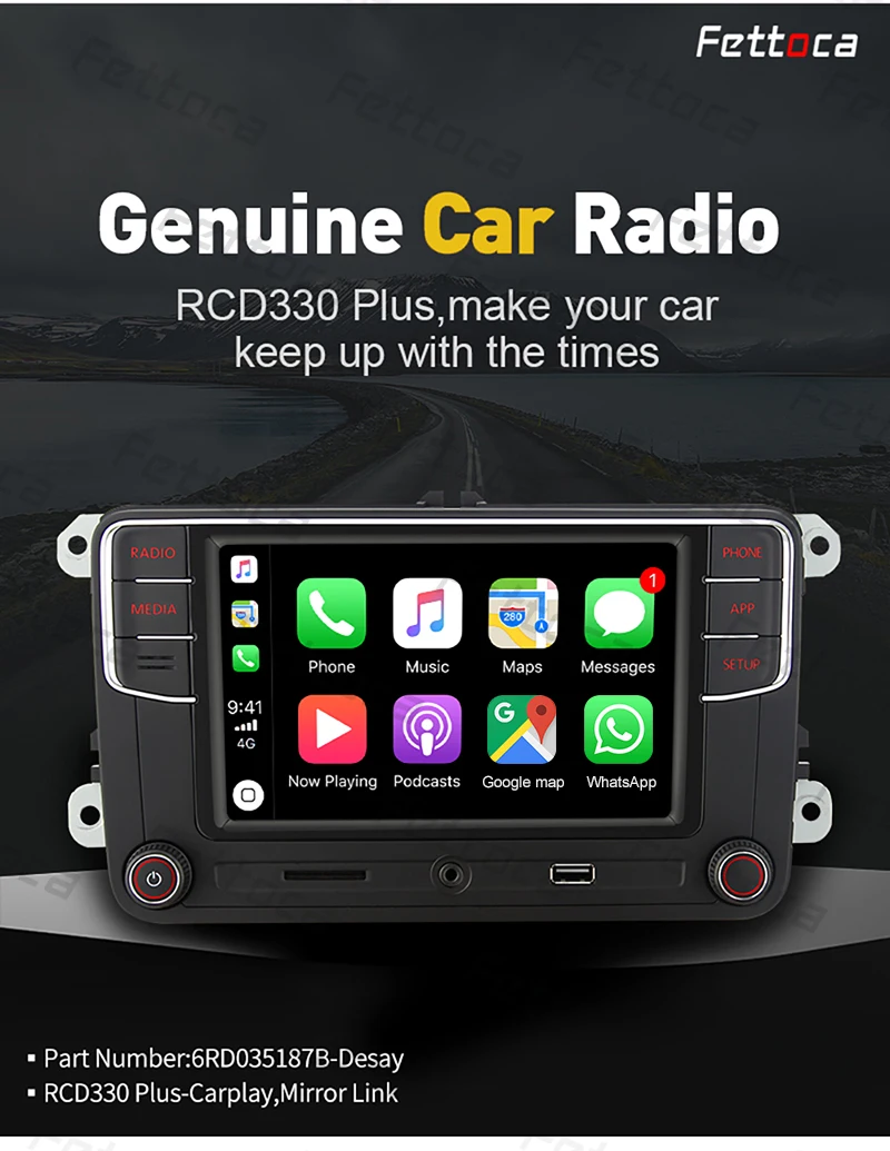 RCD330 Carplay 187B MIB 6,5 дюймовый автомобильный радиоприемник 1 ГБ ОЗУ Carplay зеркальное соединение для Golf 5 Jetta MK5 MK6 CC Skoda Passat B6 B7 Polo