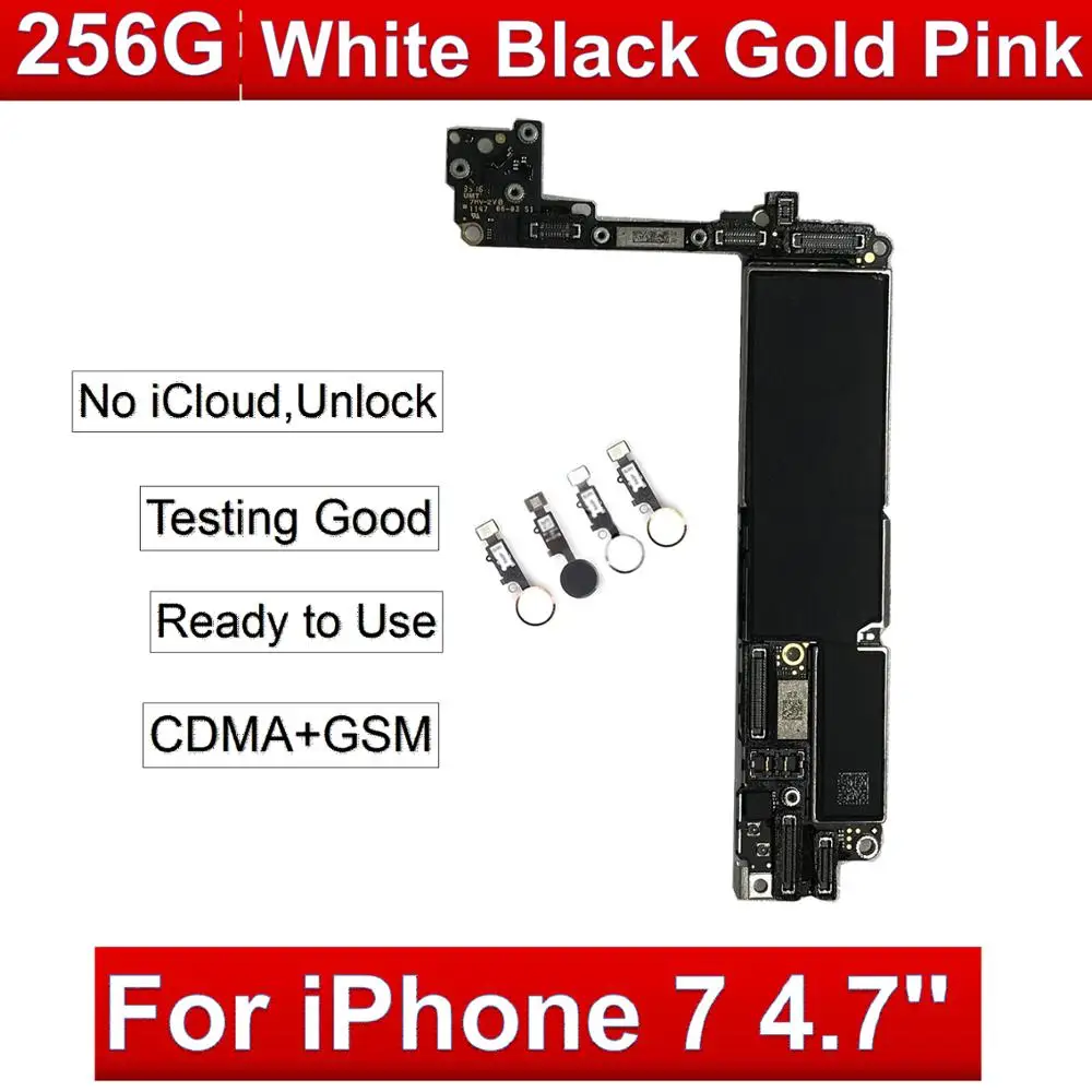 

256GB for iPhone 7 Motherboard without / with Touch ID,Original Unlocked Logic board Mainboard with Chips