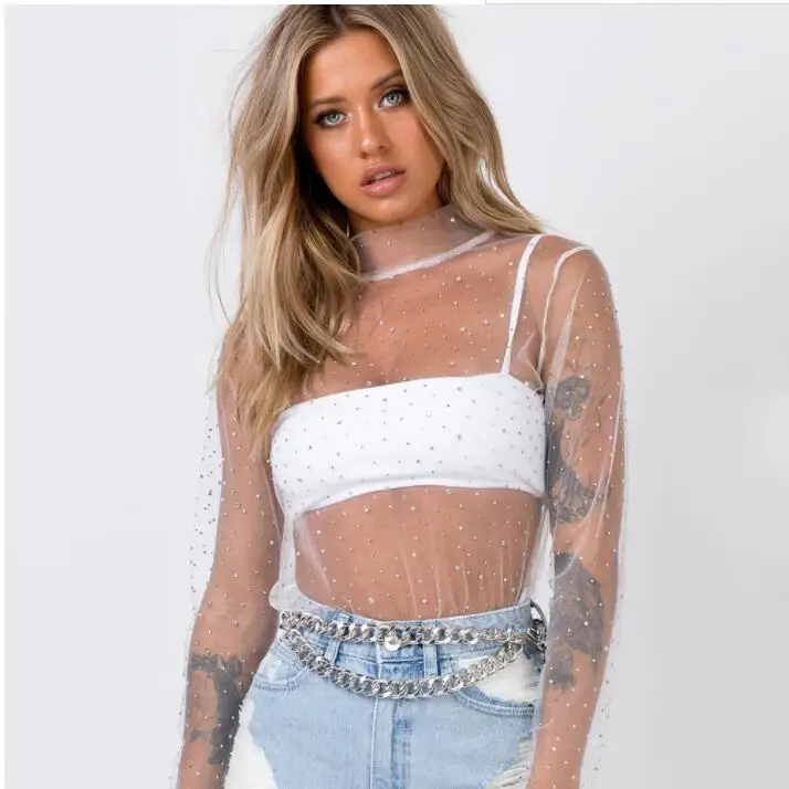 T Shirt Shiny Women Tops 