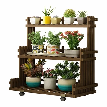 

Wood Household Indoor Multi-storey Balcony A Living Room Shelf European Style