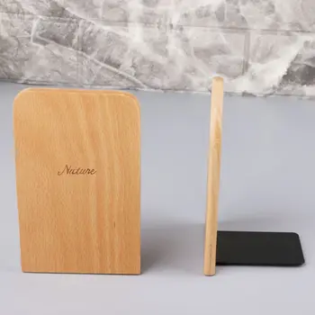 

Nature Wooden Desktop Organizer Desktop Office Home Bookends Anti-skid Book Ends Stand Holder Shelf XXUC