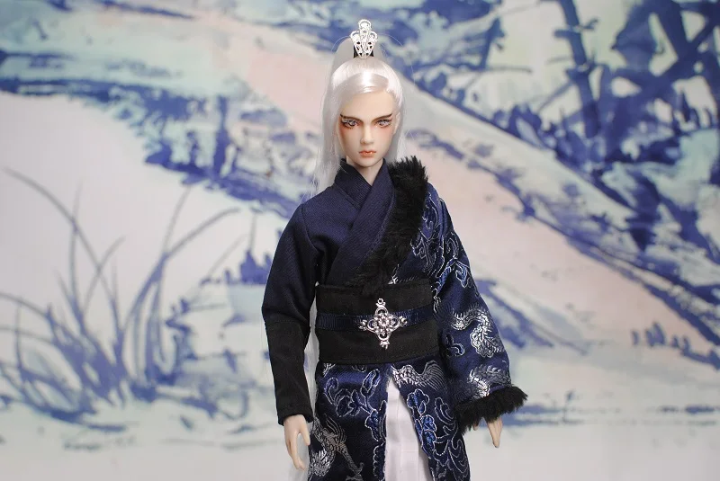 1/6 Scale BJD Doll Chinese Ancient Costume Hanfu Samurai Suit Long Hair Samurai Wig for30cm Male Body Limited Edition Collection 1/6 Scale BJD Doll Chinese Ancient Costume Hanfu Samurai Suit Long Hair Samurai Wig for30cm Male Body Limited Edition Collection