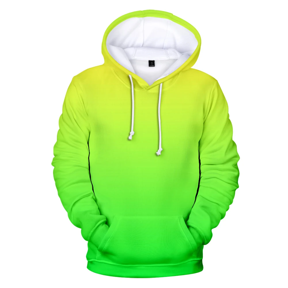 New 3D Hoodies Men/Women Sweatshirts Custom Colourful Gradient Hooded Men's Solid Color Hooded Boy/Girls Polluvers Winter Coats