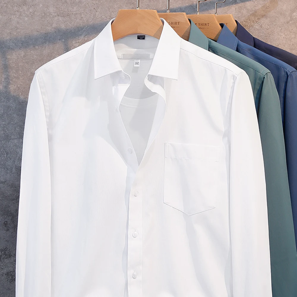 Men's Interview Office Long Sleeve Dress Shirts dress shirts Formal Business Comfortable Slim Fit Long Sleeve Solid Classic Social Work Shirt