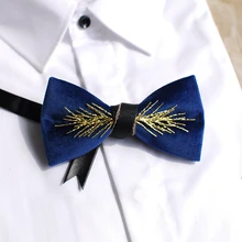 Новые мужские модные золотые двойные Рога ручной работы свадебные галстук-бабочка в Западном европейском стиле Вечерние