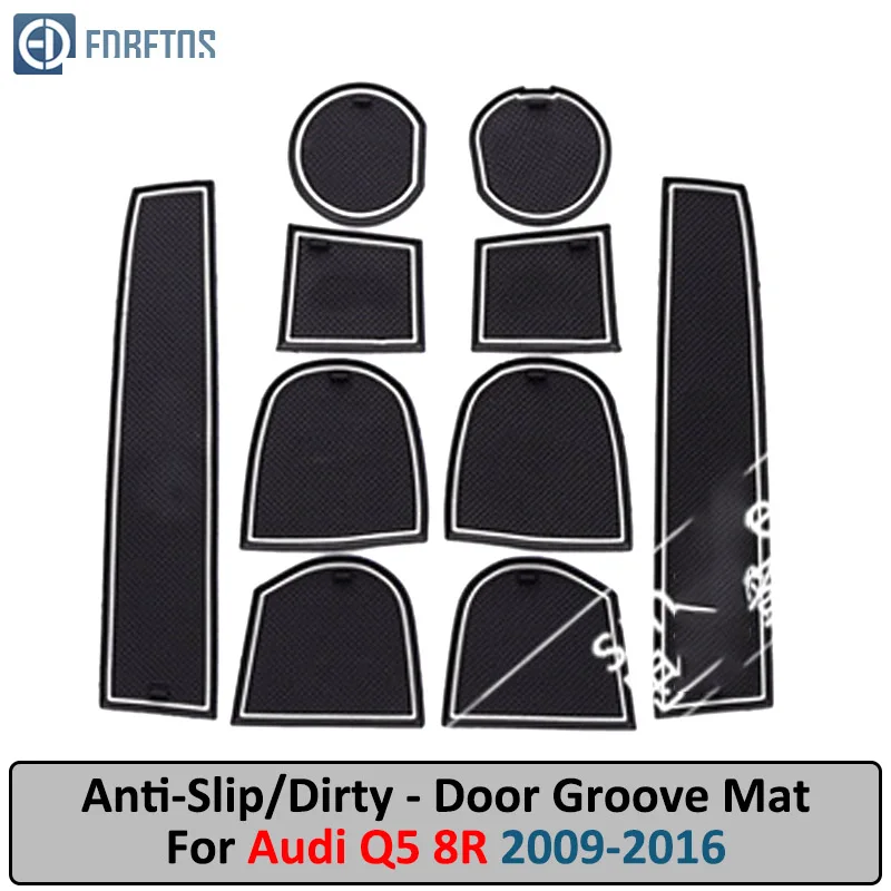

Door Groove Mat For Audi Q5 2009-2016 Anti-Slip Mat Gate Slot Coaster Anti-Dirty Mat Car Interiors Gel Pad Rubber Mat
