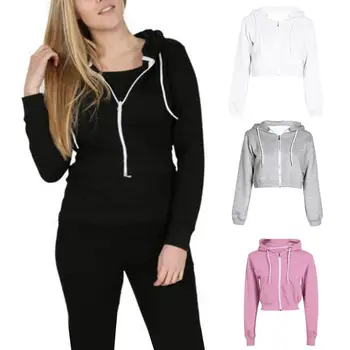 

2019 Autumn Winter Casual Women Long Hoodies Sweatshirt Coat Zip Up Outerwear Hooded Jacket Plus Size Outwear Tops sweatshirt