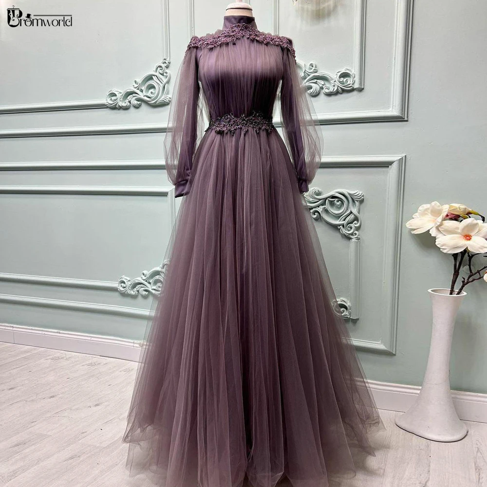 

Элегантные трапециевидные мусульманские Официальные Вечерние платья с длинным рукавом, женское блестящее платье для выпускного вечера, модель 2024