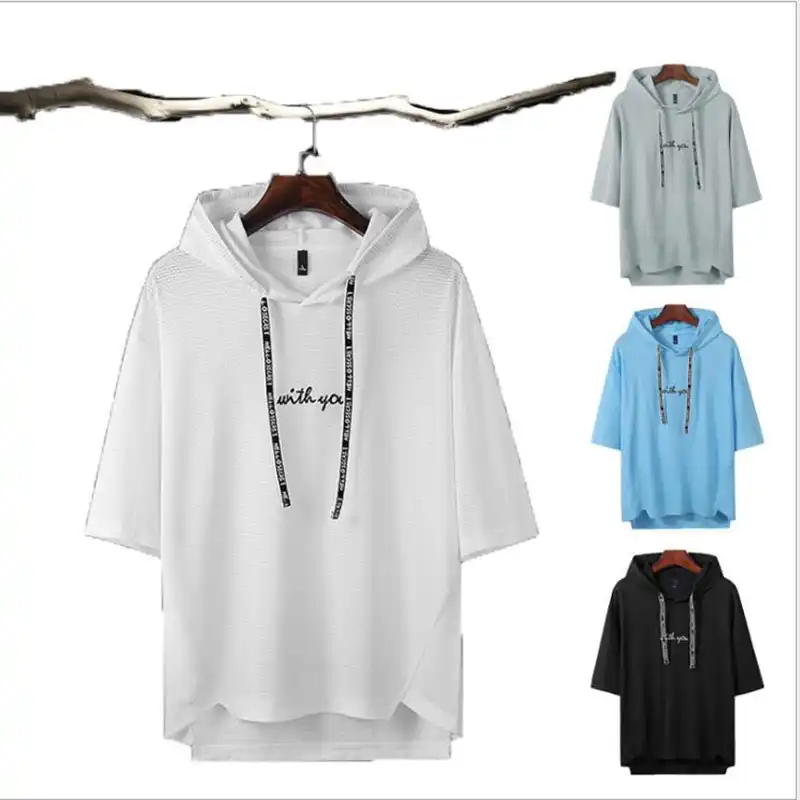 hooded half t shirt