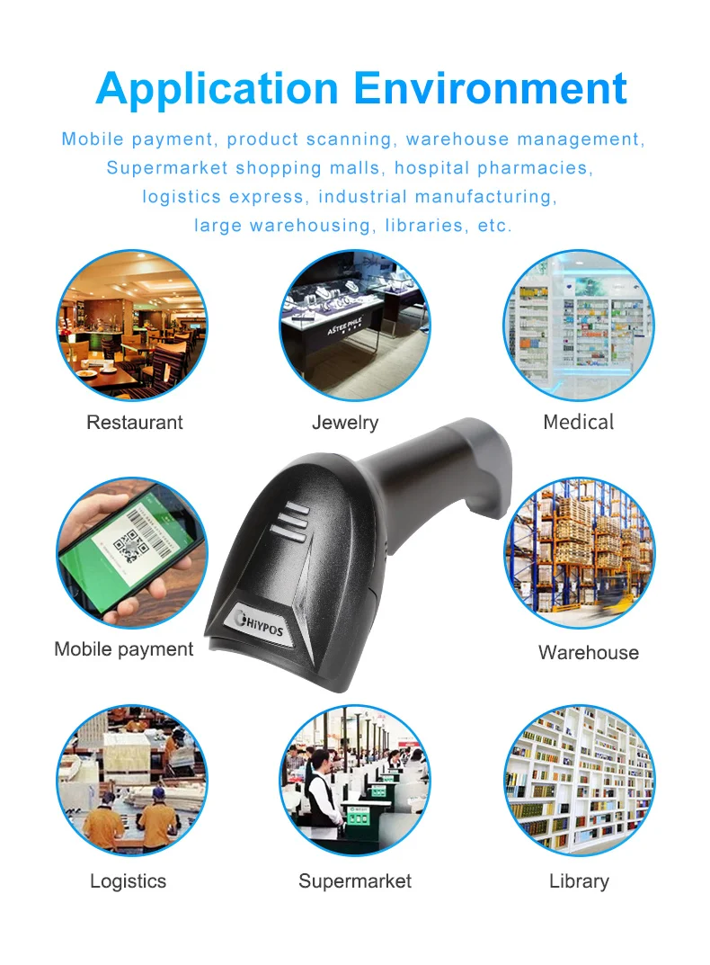 Portátil sem Fio Scanner de Código de Barras Bluetooth com Fio Uso da Indústria Freeshipping Código Leitor Ios Sistema Inventário Android 1d - 2d qr 4 Freeshipping portátil sem fio scanner de código