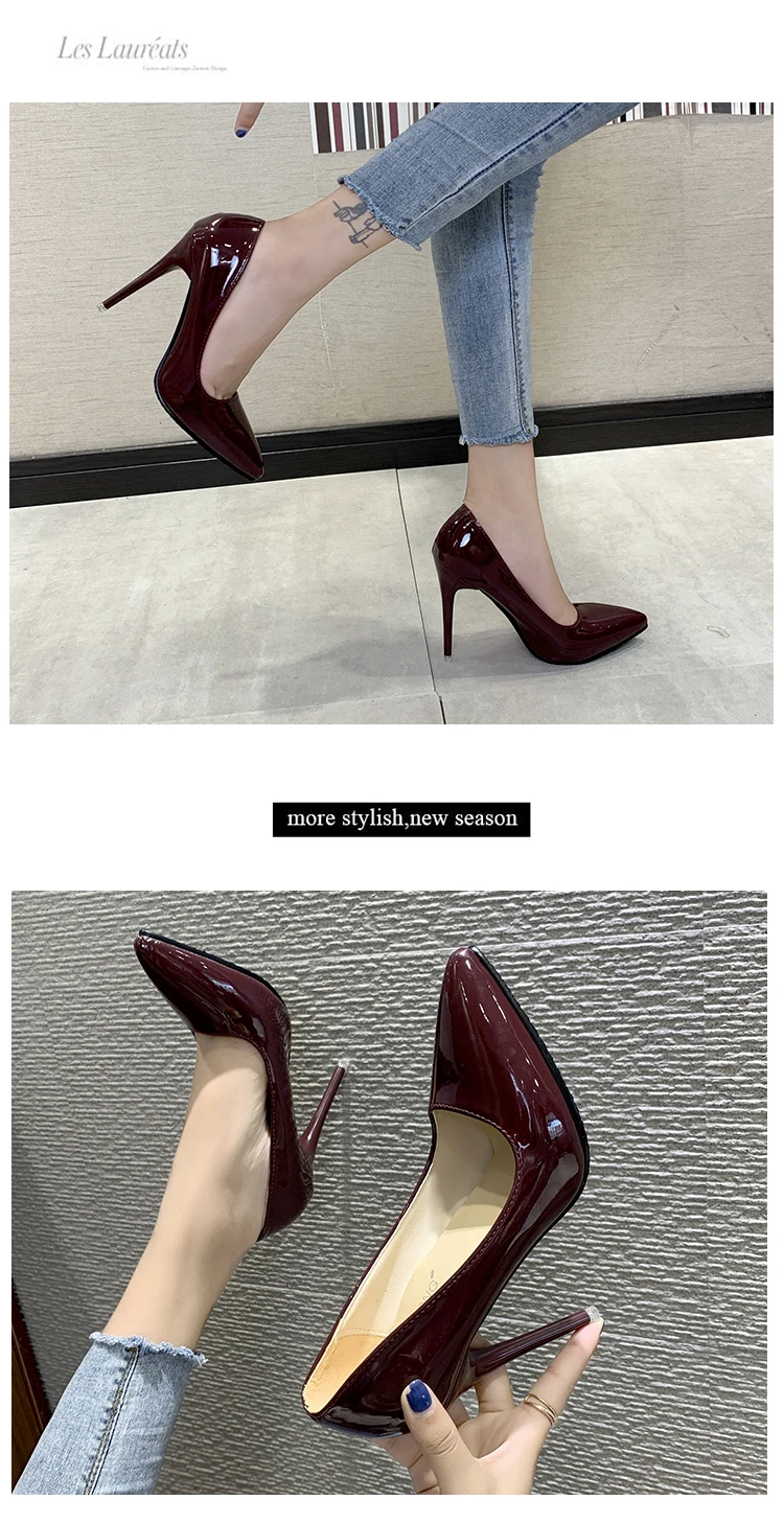 Aphixta/Офисные туфли-лодочки на тонком каблуке 11,5 см; женская обувь; свадебные модельные туфли из лакированной кожи с острым носком; женская обувь; chaussures femme